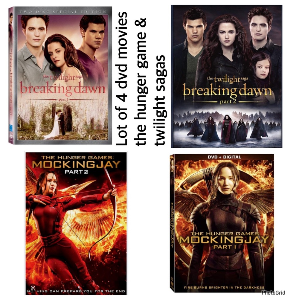Movie lot of 4 Twilight and Hunger Games bundle